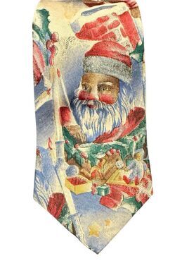 Mark Alexander Vintage Santa Claus Christmas Silk Tie Holidays Party Office